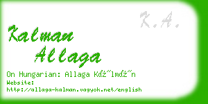 kalman allaga business card